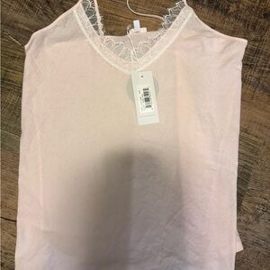 Skin Women's Camisole in Light Pink with Lace Trim